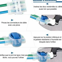 * Supermarket 40 Pcs Connecteurs Cable Robot Tondeuse Remplis De Gel Resine, Connecteurs Etanche 314 Pour Connecteurs Robot Tondeuse Automower- Etanches, Surs, Denudage Inutile,Superma,Bleu><noscript><img width=