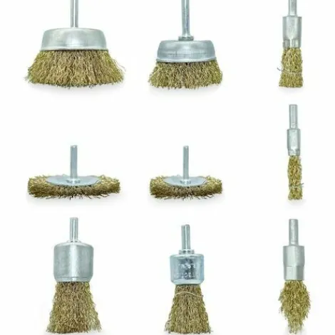 * Thsinde Ensemble De Brosses Metalliques, Brosses De Roue Et De Coupe En Laiton Avec Tige, Brosses De Poncage Pour Diverses Perceuses, Parfaites Pour Eliminer La Rouille, La Corrosion, La Peinture Pour Les Outils EÉlectriques, De Jardin Et A Main (Paquet De 9)> Accessoire Pour Tondeuse Et Autoportée