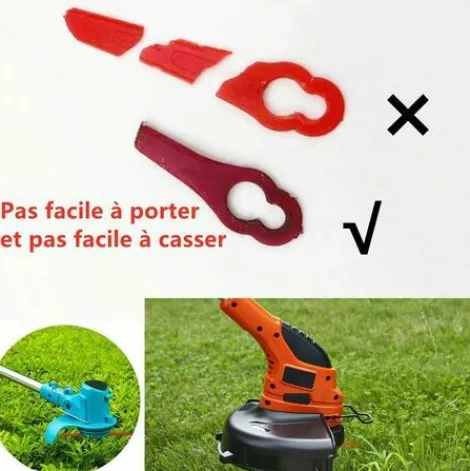 * Thsinde Lidl Florabest Lot De 100 Lames De Rechange En Plastique Pour Coupe-Bordures Frt18A Frt18A1 Art 46155 Frt20A1 Grand Trou 12 Mm Petit Trou 7 Mm> Accessoire Pour Tondeuse Et Autoportée