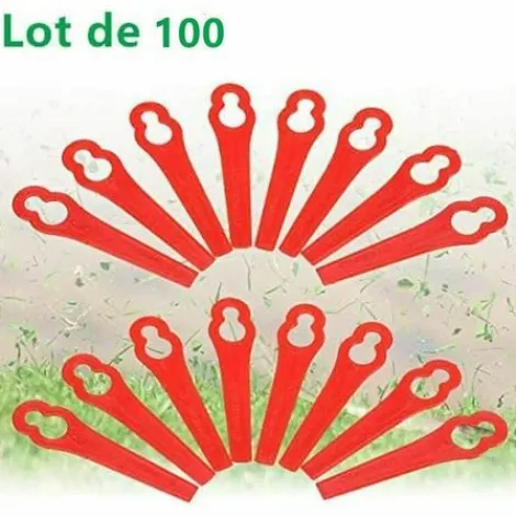 * Thsinde Lidl Florabest Lot De 100 Lames De Rechange En Plastique Pour Coupe-Bordures Frt18A Frt18A1 Art 46155 Frt20A1 Grand Trou 12 Mm Petit Trou 7 Mm> Accessoire Pour Tondeuse Et Autoportée