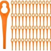 * Thsinde Pack De 50 Lames Plastiques De Rechange Pour Debroussailleuse L83> Accessoire Pour Tondeuse Et Autoportée