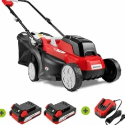 * Tondeuse A Batterie Sans Fil 40V Glm200L, 2 Batteries 20V 2 Ou 4 Ah + 1 Chargeur, Largeur De Coupe 33Cm, 5 Hauteurs, 3900Rpm, Panier De Ramassage 35L Greencut> Tondeuse À Batterie