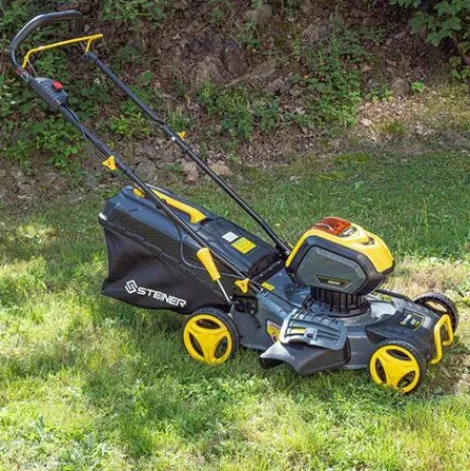 * Tondeuse Poussee 40V 46Cm 4 En 1- Mulching 1 Batterie 4Ah 1 Chargeur 2A Steiner> Tondeuse À Batterie