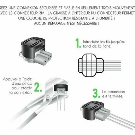 * Universel Connecteur Autodenudant Et Resistant A L'Humidite 3M Mgc Scotchlok 80611434152> Accessoire Pour Tondeuse Et Autoportée