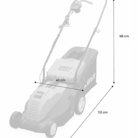 * Voltr Tondeuse A Gazon EÉlectrique 1500W Recuperateur D'Herbe 50L. Diametre De Coupe 36Cm. Compacte Et Maniable Gris> Tondeuse Électrique Filaire