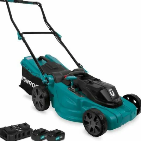 * Vonroc Tondeuse A Gazon 40V Largeur De Coupe 38 Cm Reglage Central De La Hauteur 2 Batteries 4.0Ah Et Un Chargeur Rapide Double> Tondeuse Électrique Filaire