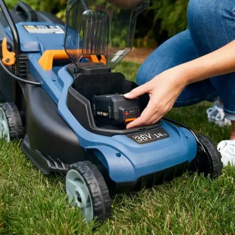 * Wesco Blue Ridge 36V Tondeuses Rotatives Gazon Sans Fil, 34Cm A 200M Avec Indicateur De Puissance Niveau Br8761> Tondeuse À Batterie