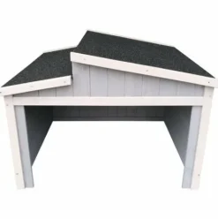* Wiltec Garage Pour Robot-Tondeuse Toit Gradin Bois Massif Abri Carport Gris 60,5X73X66,5Cm> Accessoire Pour Tondeuse Et Autoportée