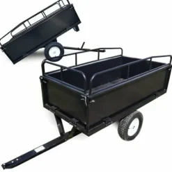 * Wiltec Remorque Basculante 200X78X94,5Cm Avec Grille Et Parois Amovibles Dispositif D'Attelage Universel> Accessoire Pour Tondeuse Et Autoportée