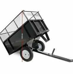 * Wiltec Remorque Basculante 114X76X30Cm Avec Grille Et Parois Amovibles Dispositif D'Attelage Universel> Accessoire Pour Tondeuse Et Autoportée