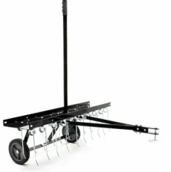 * Wiltec Scarificateur Traine Pour Tracteur Tondeuse Largeur De Travail 100Cm Roues En Caoutchouc 7> Accessoire Pour Tondeuse Et Autoportée