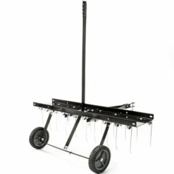 * Wiltec Scarificateur Traine Pour Tracteur Tondeuse Largeur De Travail 100Cm Roues En Caoutchouc 7> Accessoire Pour Tondeuse Et Autoportée